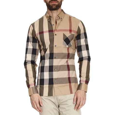 camicia burberry uomo beige|Camicie BURBERRY da Uomo .